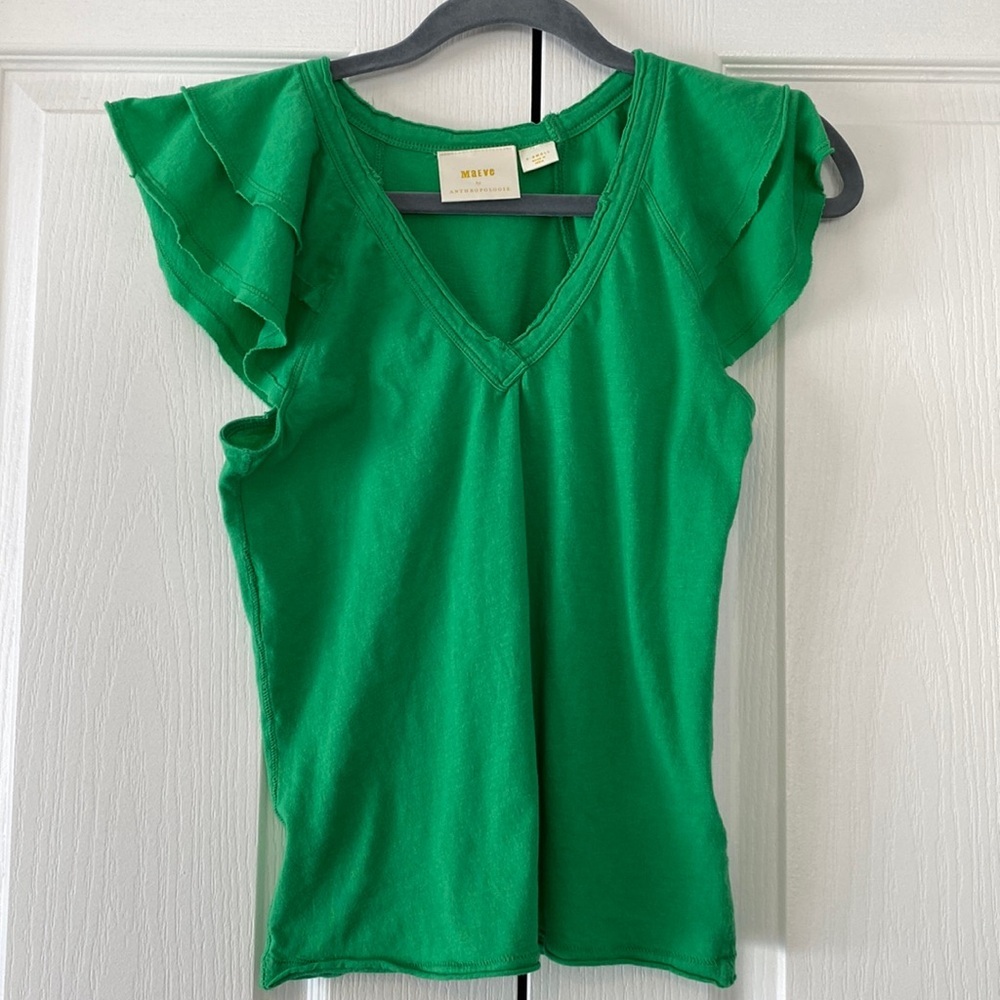$9 CLEARANCE - Maeve by Anthropology Flutter Sleeve Tee